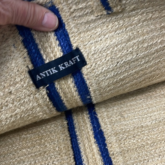 NWT Antik Kraft Jute Handmade Floral Print Tote - Picture 6 of 10